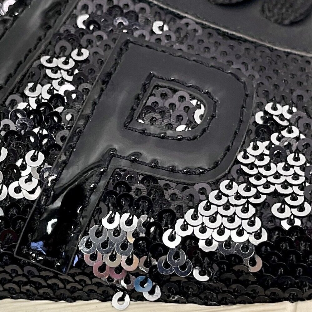 Sequins Sparkly Black & White Fashion Sneakers Primadonna Women’s 7.5 Leather - Picture 7 of 14